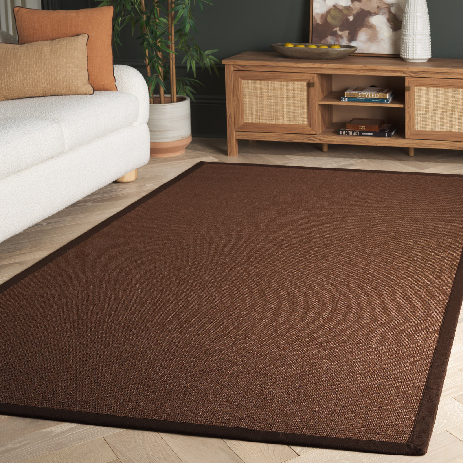 Brown Hand-Woven Jute Rug, Rectangle 9' x 12'