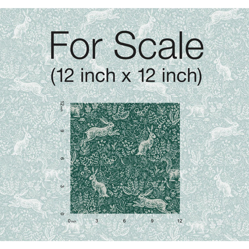 Papier peint 27 pi x 27 po Fable, Vert foncé