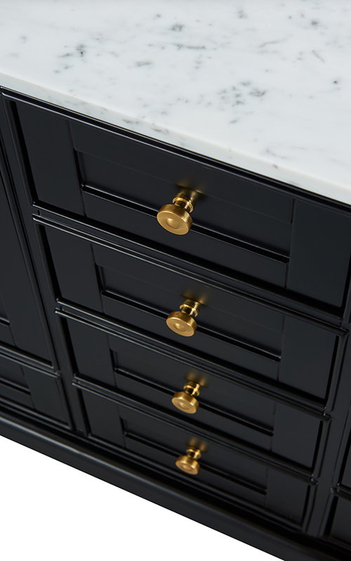 Audrey 72'' W Double Vanity, Black Onyx | Brushed Gold