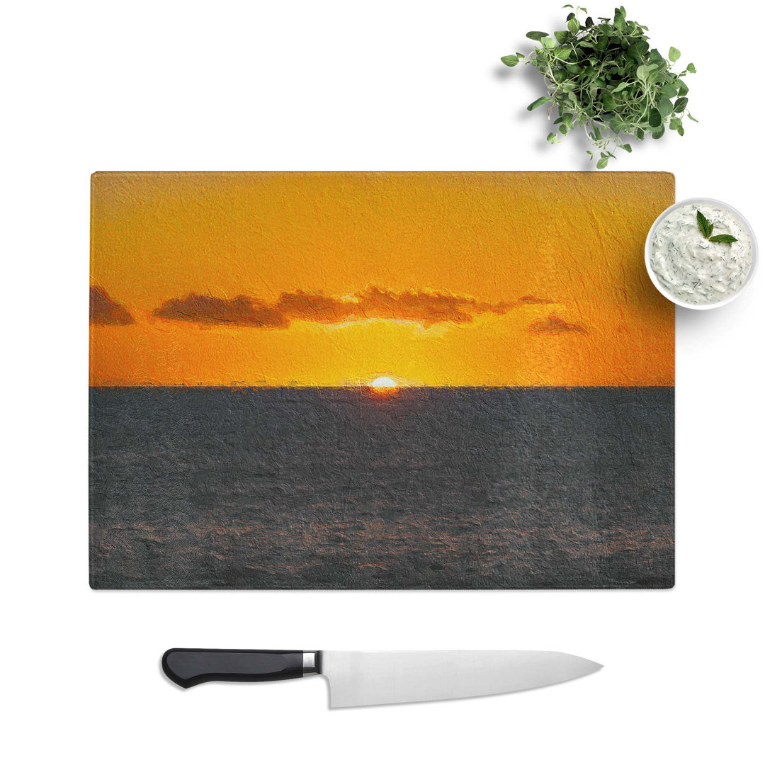 Glass Goodbye To The Sun Chopping Board