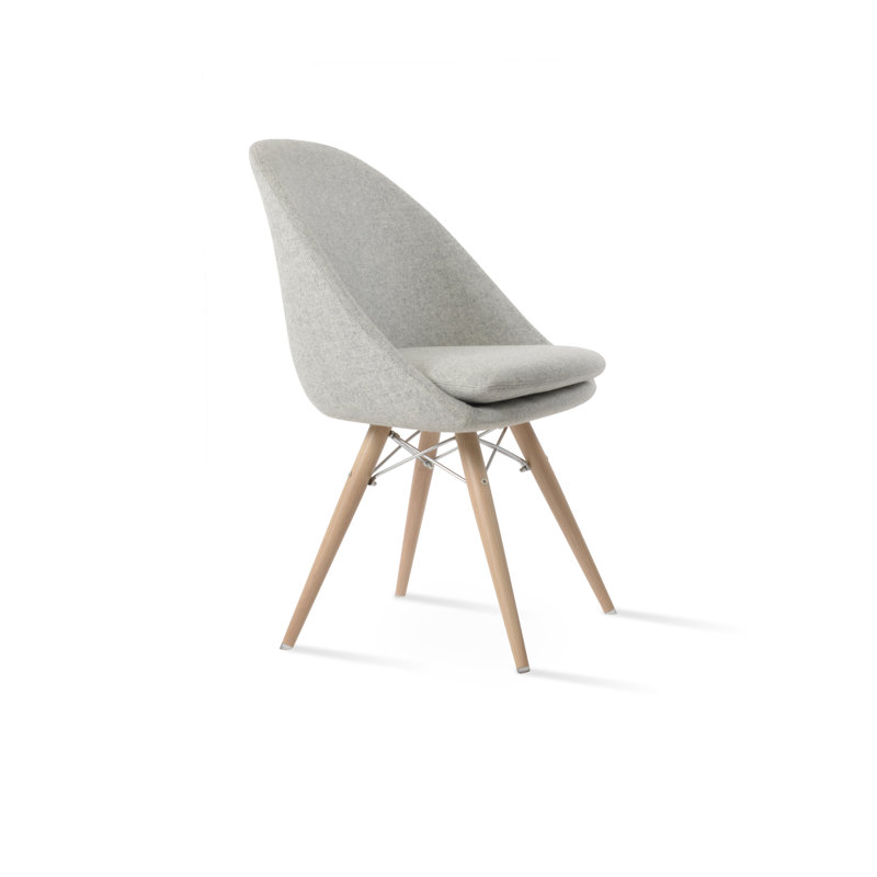 Avanos Side Chair, Silver Wool, Natural
