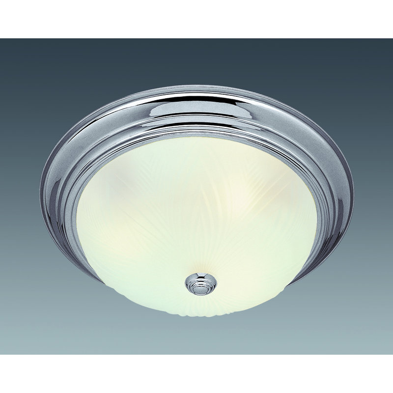 Plafonnier encastré 2 lumières Rowan, Nickel brossé, H 6 po x l 15 po x P 11 po