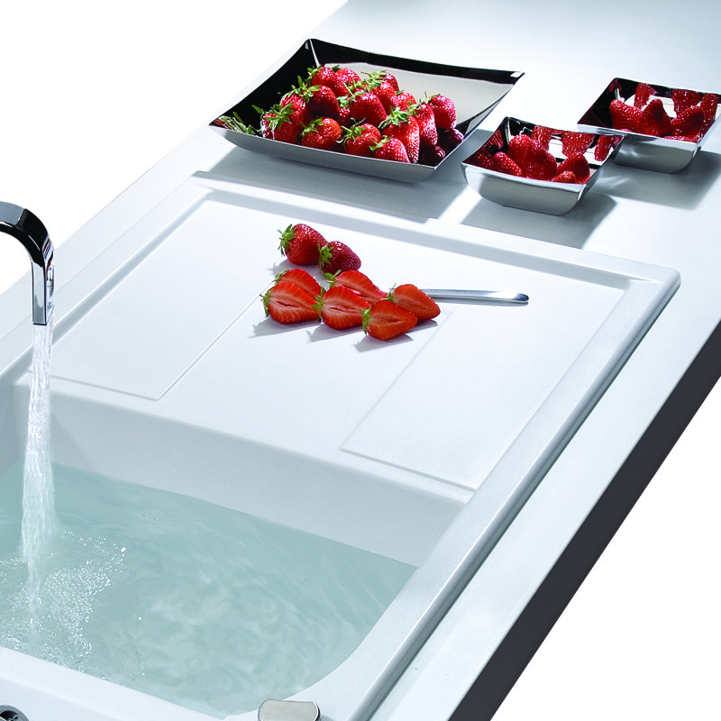 34'' L Single Bowl Granite Kitchen Sink, White
