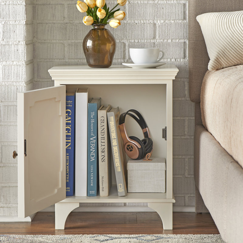 Table de chevet Andrea, Blanc lait