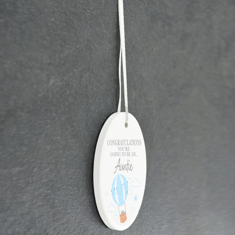 Auntie To Be Oval Shaped Ceramic Ornament