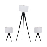 Metal,S,3,26,60"H,Table&Floor Tripod Lamps,Blk