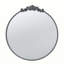 Miroir de conception classique avec forme ronde et cadre d'inspiration baroque pour la salle de bain, console de vestibule posée contre le mur-1032617505-1032617518