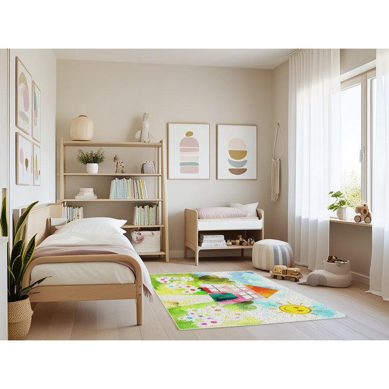 Tapis de la zone verte aquarelle, Rectangle 4 pi x 6 pi