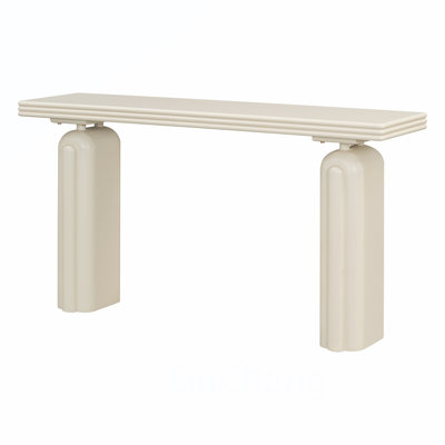 Luxueuse console en placage d'acacia pour diverses pièces, rehaussant le style intérieur