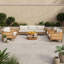 Ensemble de conversation de patio 5 pièces avec canapé 3 places, causeuse, deux fauteuils club, table basse et coussins amovibles