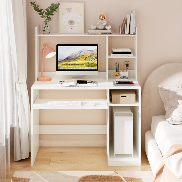 43.5 inch Computer Desk with 4 Large Drawers-White