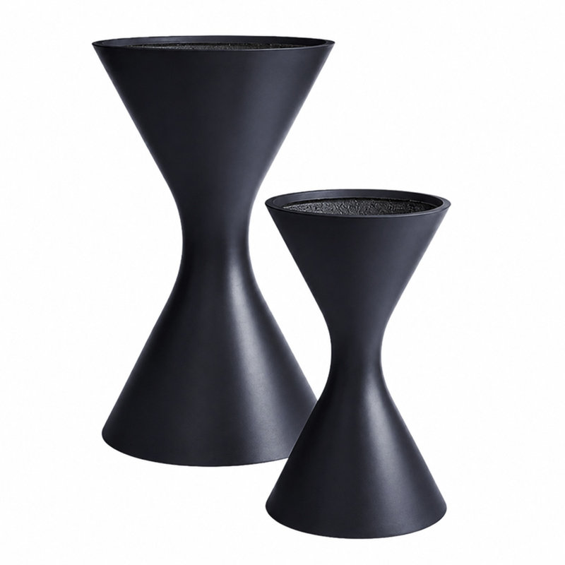 Hession Handmade Pot Planter, 35.5" H x 20" W x 20" D, Black