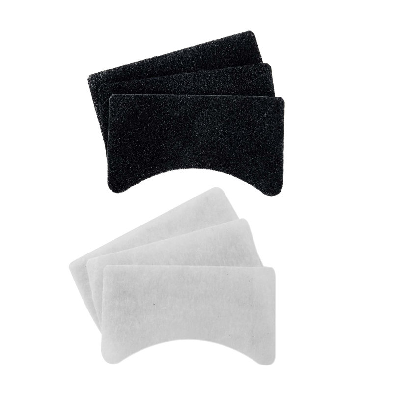 OVENTE Charcoal and Oil Vapor Replacement Filter Set Compatible with 1.5L Electric Deep Fryer FDM1501BR, Odor-Reducing Filters for Cleaner, Safer Home Frying, Black & White ACPFDM1503