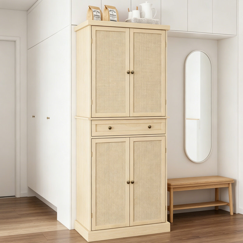 Armoire de rangement à 4 portes avec 4 tablettes réglables
