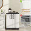 Armoire de rangement, buffet autoportant avec 2 portes et tablettes gris et blanc-129961287