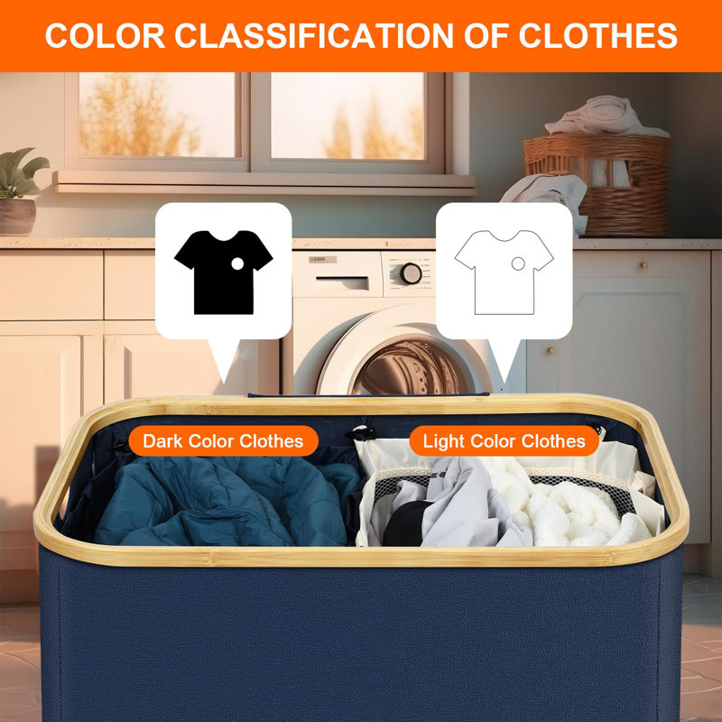 Panier à linge très grand 155 L, Bleu