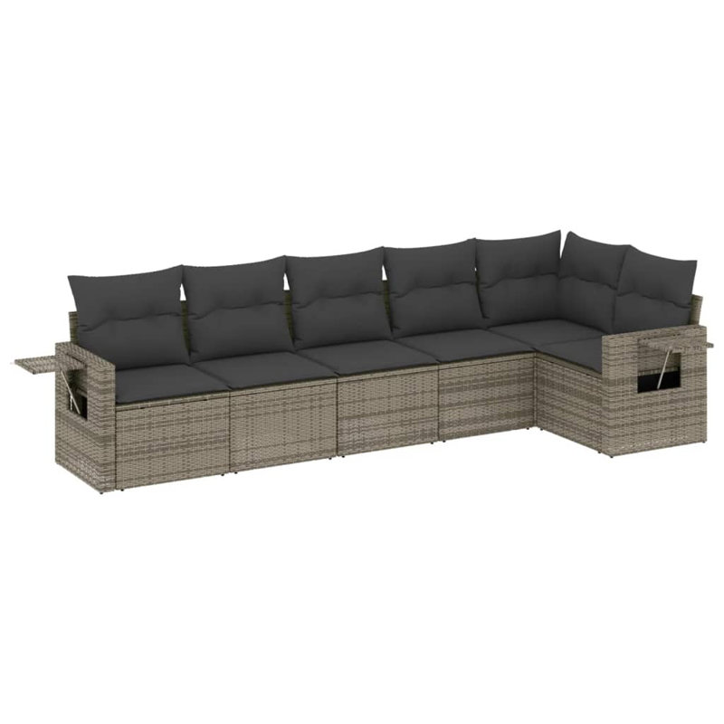 Ensemble de canapé de jardin en polyester thermolaqué en rotin PE 100% polyester Vidaxl