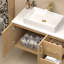 Meuble-lavabo mural 36 po avec comptoir en quartz blanc et vasque carrée en céramique