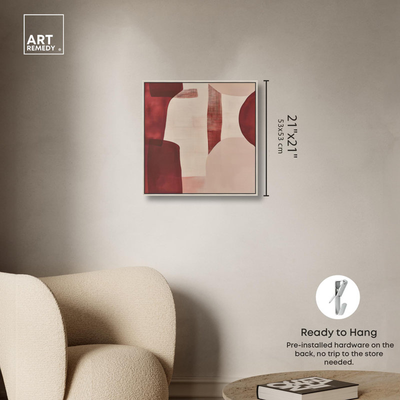 «Scarlet Beacons Canvas Boho» par Art Remedy, Encadrement argenté, H 21 po x l 21 po x P 2 po