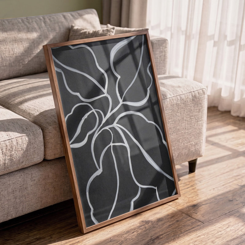 Botanical Line Art by Cyrille Gulassa — Botanical Wall Art, Tan, Framed Canvas, 16 × 24