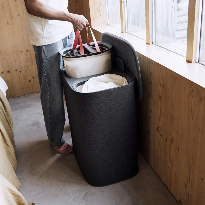 Panier à linge avec couvercle Joseph Joseph Tota 2, Lit simple, Gris forêt