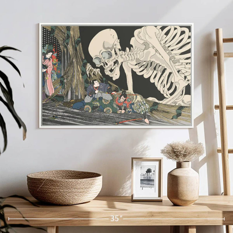 Japanese Skeleton, Floating Frame White, 25" X 17"