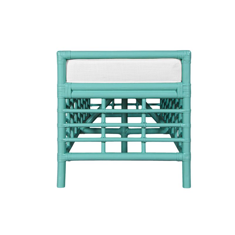 Luna Upholstered Bench, Turquoise