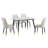 Contemporary Faux Marble 5-Piece 50" Dining Set with Upholstered Chairs-92611036-92611037