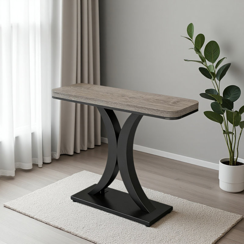 Compact Console Table,Modern Industrial Style Entryway Foyer Table,Sturdy Sofa Table