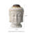 Outdoor Fountain With LED Lights, 18.75"H Zen-Style Buddha Head Tabletop/Floor Fountain, Sand Beige Textured Ceramic
