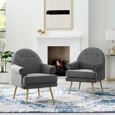 Ensemble de 2 fauteuils en velours Revive Performance