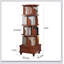 Bibliothèque rotative avec tiroir, tablette de présentation à 5 niveaux à 360 degrés pour les petits espaces, rangement en bois sur pied-130603105-130603108