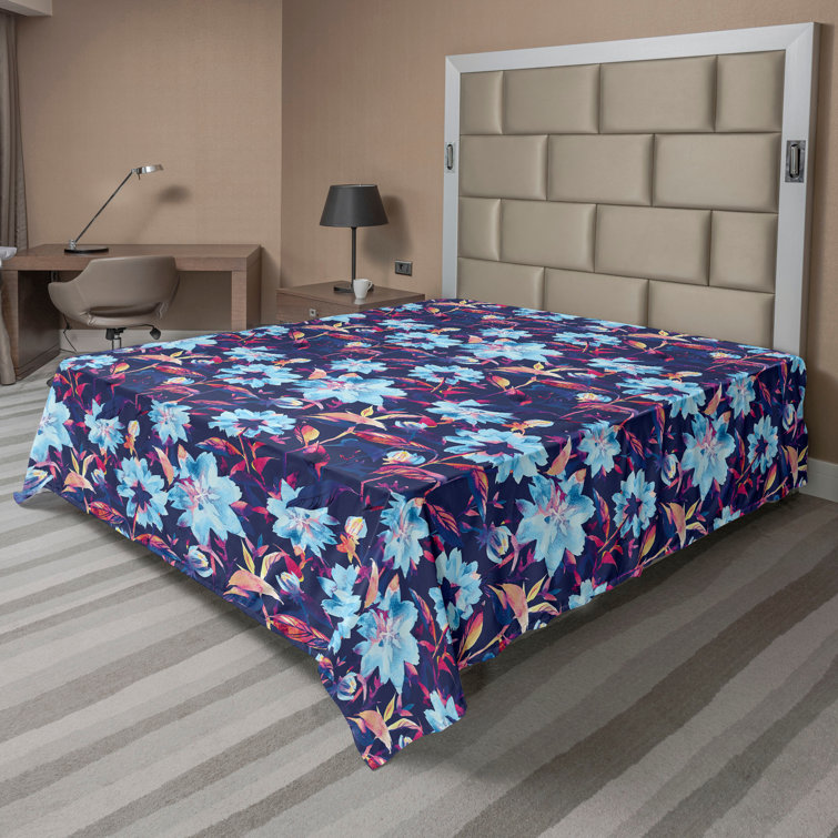 Ambesonne, drap plat floral pivoines, art botanique printanier