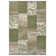 Designer velor rug Bloques in green and cream
