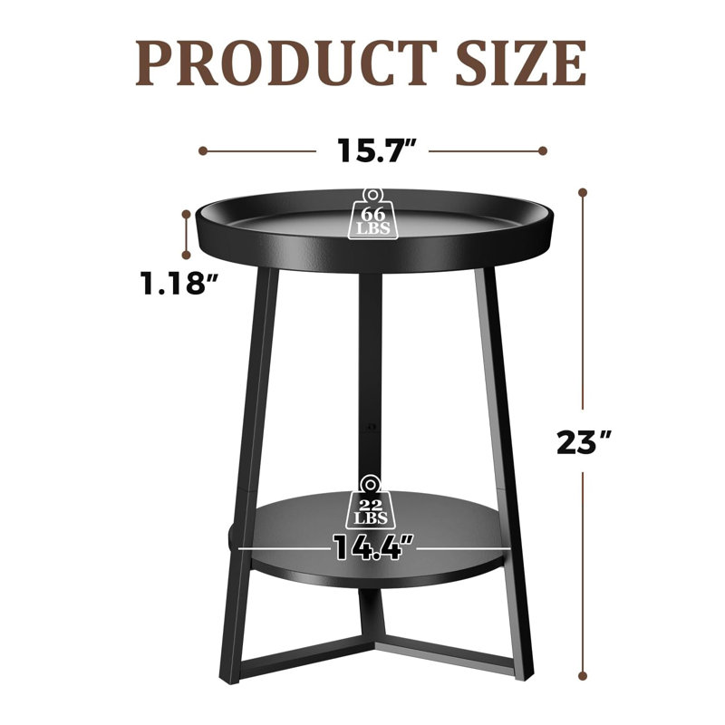 Anete Tray Top Frame Single, Black