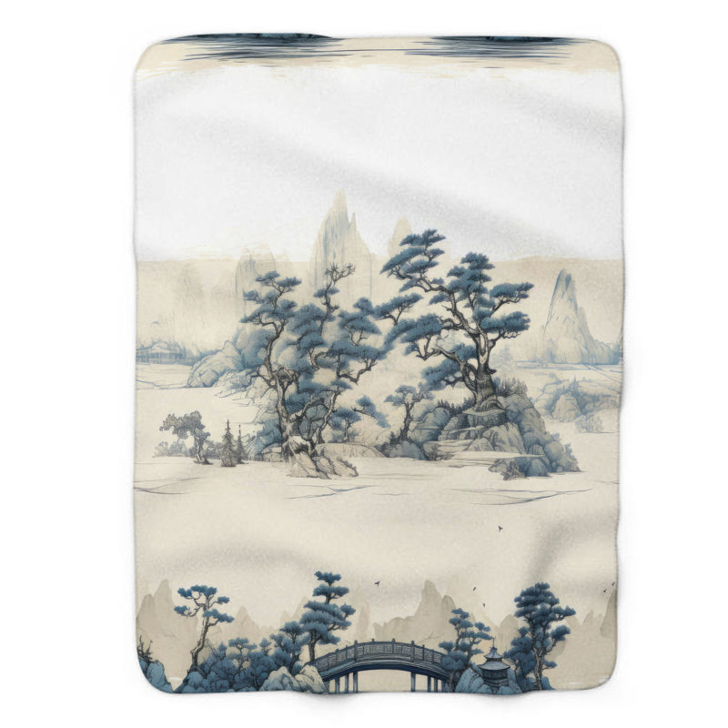 Timeless Trees - Couverture sherpa de qualité supérieure 1 pièce, Grand lit