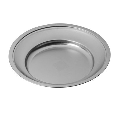 Original Vintage Round Plate with Reinforced Edges 13.78" - 6 Pieces - Stainless Steel