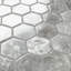 Carreau de mosaïque en porcelaine pour plancher et mur 11-1 / 8 "x 12-5 / 8" Flo Hex Grey