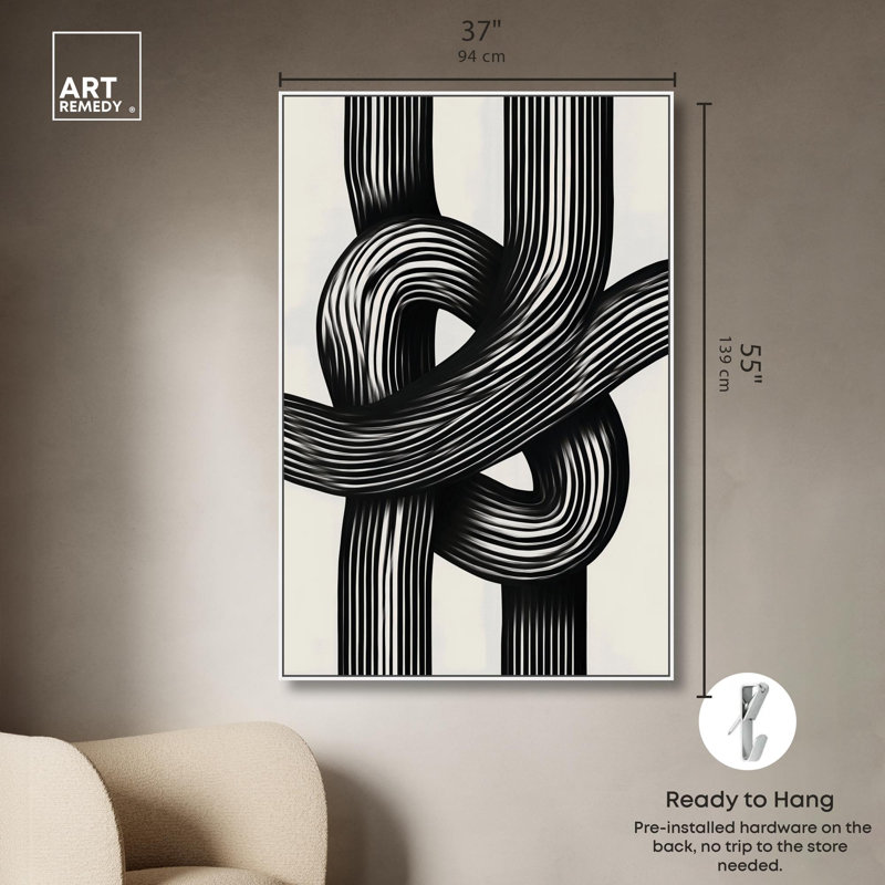 Impression sur toile Monicolor Matrix II Minimalist Art par Art Remedy, H 36 po x l 24 po, Cadre blanc