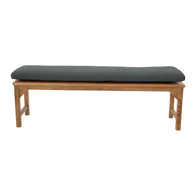 Banc de jardin en teck Velay, H 18 po x l 60 po x P 15,25 po, Charbon