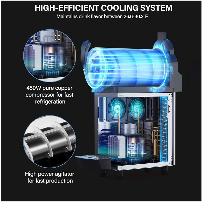 Commercial Slushy Machine, 30l/8 Gal Frozen Drink Margarita Machine Smoothie Slushie Maker, Self-cleaning, Built-in Led, 900w Stainless Steel Slushy Machine For Homes, Coffee Shops, Restaurants