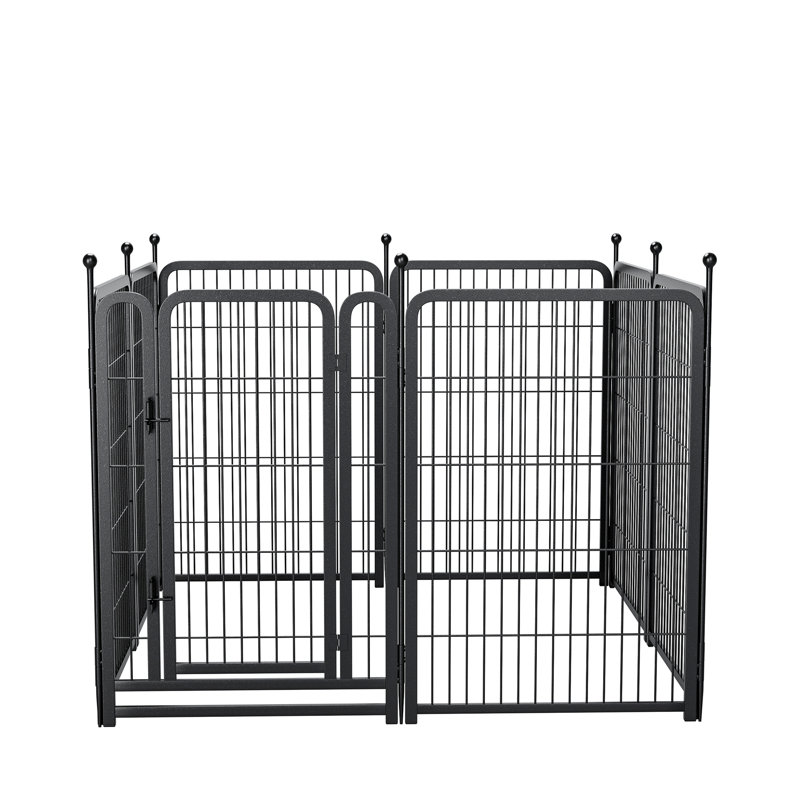 Parc pour chien avec enclos à 8 panneaux pour chien, Noir, noir, noir, noir, H 40,03 po x l 52,43 po x P 52,43 po
