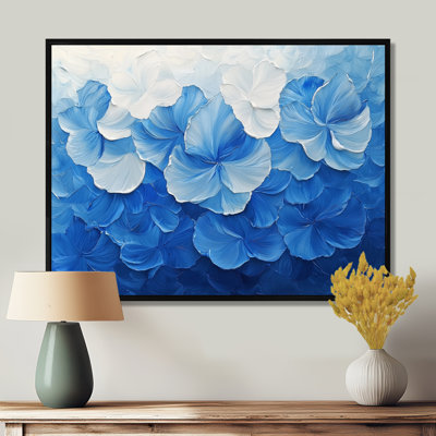 «White On Velvet Blue Daffodils Bloom III - Daffodils», reproduction sur toile encadrée