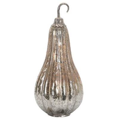 6.5x6.5x15" Foil Glass Lustre Mercury Gourd, Ornament Decor for Holiday Harvest Festival Fall Festival & Thanksgiving