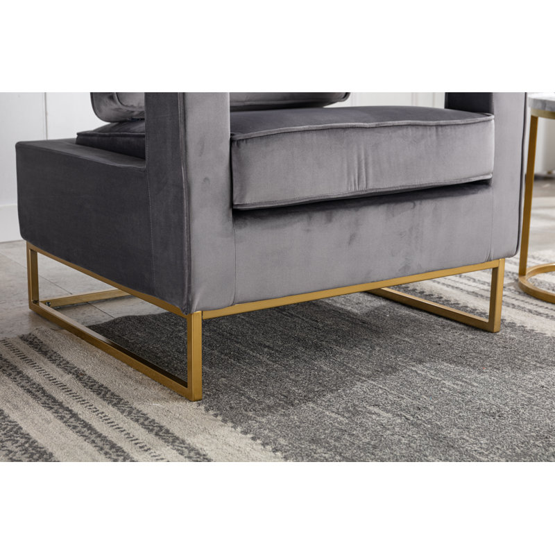 Velvet Armchair, Gray
