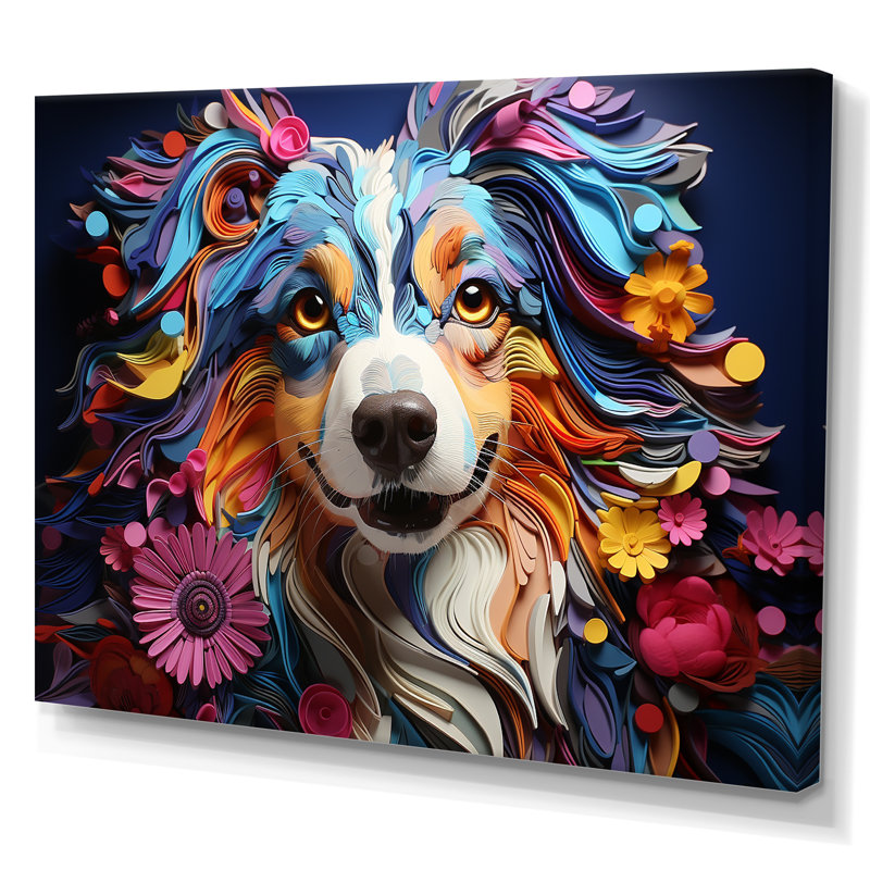 Chien berger australien Allure II, Toile tendue, L 40 po x H 30 po x P 1,5 po