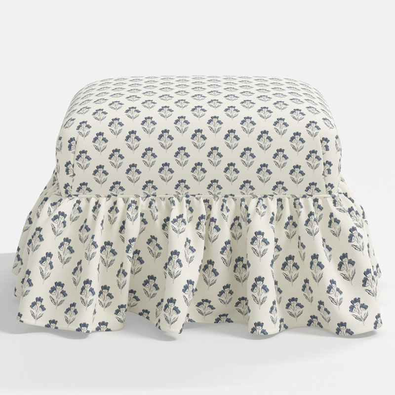 June Upholstered Ottoman, Francie Blue