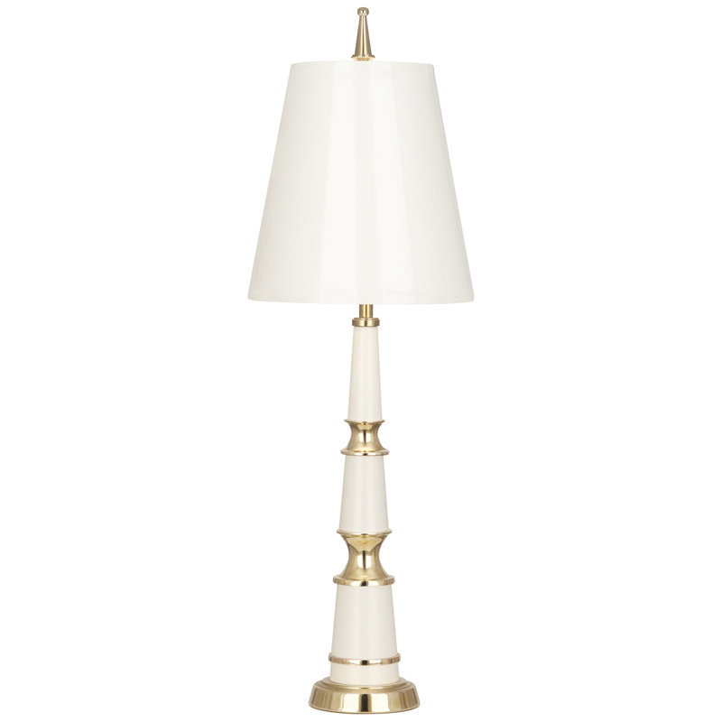 Lily and Brass 25" Buffet Lamp with Opaque Shade