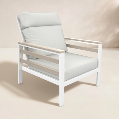 Townsend Metal Outdoor Lounge Club Chair With Sunbrella Cushion