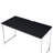 Rectangular Desk With Metal Frame, Black And Chrome